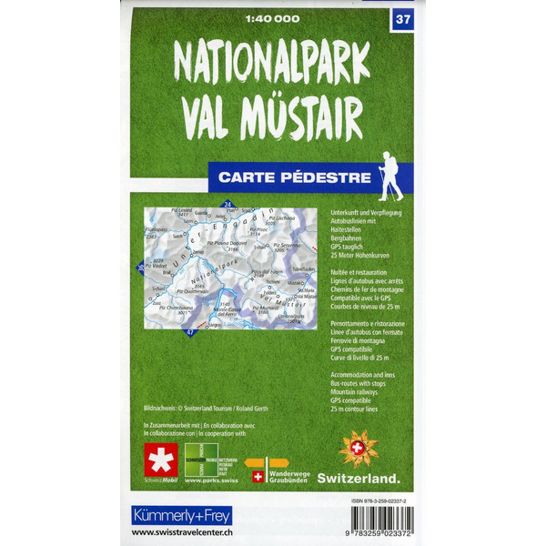 NATIONALPARK - VAL MÜSTAIR 37 WANDERKARTE 1:40 000 MATT LAMI - Wanderkarte Ansicht 2