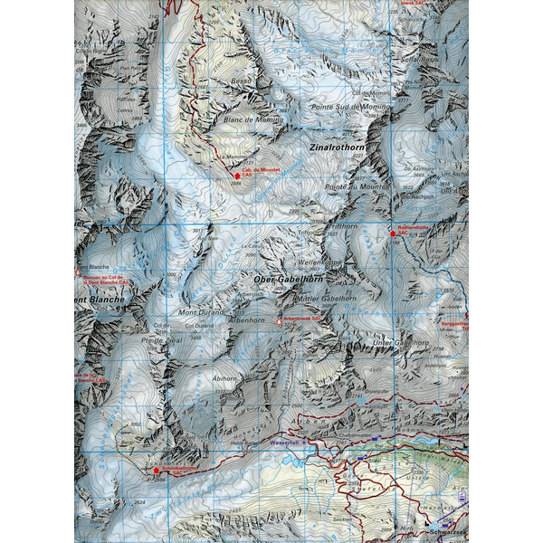 ZERMATT - SAAS-FEE 49 WANDERKARTE 1:40 000 MATT LAMINIERT - Wanderkarte Ansicht 3