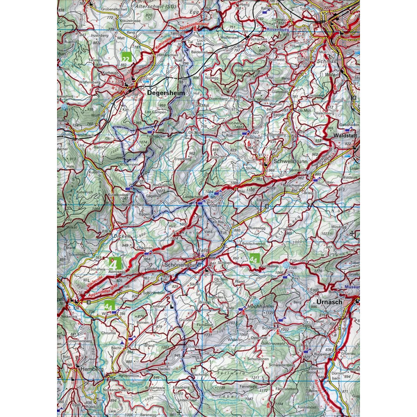 APPENZELL - SÄNTIS / ST. GALLEN 09 WANDERKARTE 1:40 000 MATT - Wanderkarte Ansicht 3