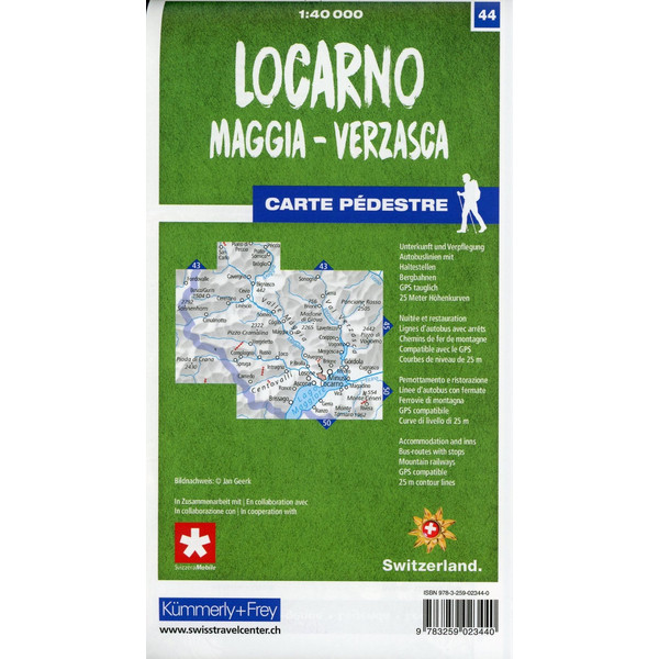 LOCARNO / MAGGIA - VERZASCA 44 WANDERKARTE 1:40 000 - Wanderkarte Ansicht 2