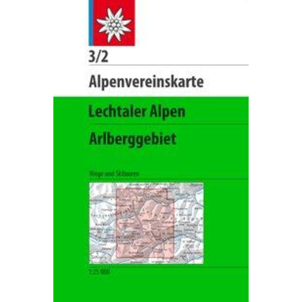 ALPENVEREINSKARTE BLATT 3/2 LECHTALER ALPEN, ARLBERGGEBIET - Wanderkarte Ansicht 1
