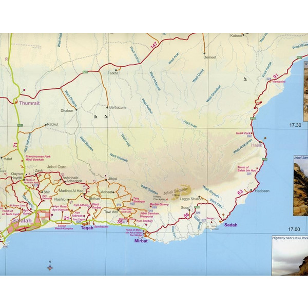 OMAN: DHOFAR ROAD MAP - Straßenkarte Ansicht 3
