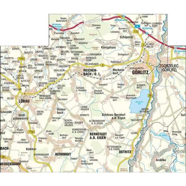 BLATT 96 GÖRLITZ, LÖBAU UND UMGEBUNG - Wanderkarte Ansicht 3