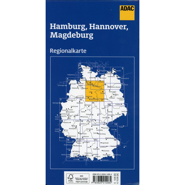 ADAC REGIONALKARTE BLATT 5 HAMBURG, HANNOVER, MAGDEBURG 1:15 - Straßenkarte Ansicht 2