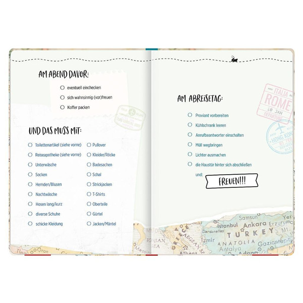 REISETAGEBUCH (LANDKARTE) - Notizbuch Ansicht 2