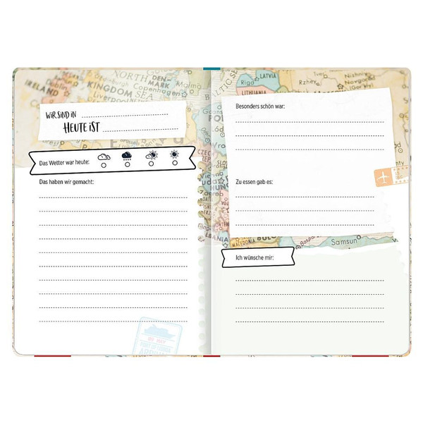 REISETAGEBUCH (LANDKARTE) - Notizbuch Ansicht 3