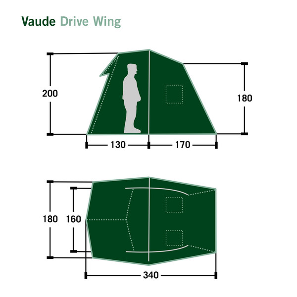 Vaude DRIVE WING - Busvorzelt Ansicht 2