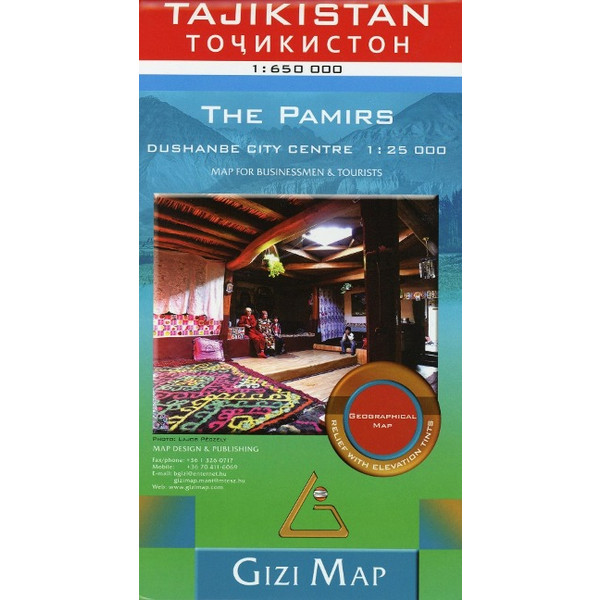 TAJIKISTAN GEOGRAPHICAL MAP 1 :650 000 - Straßenkarte