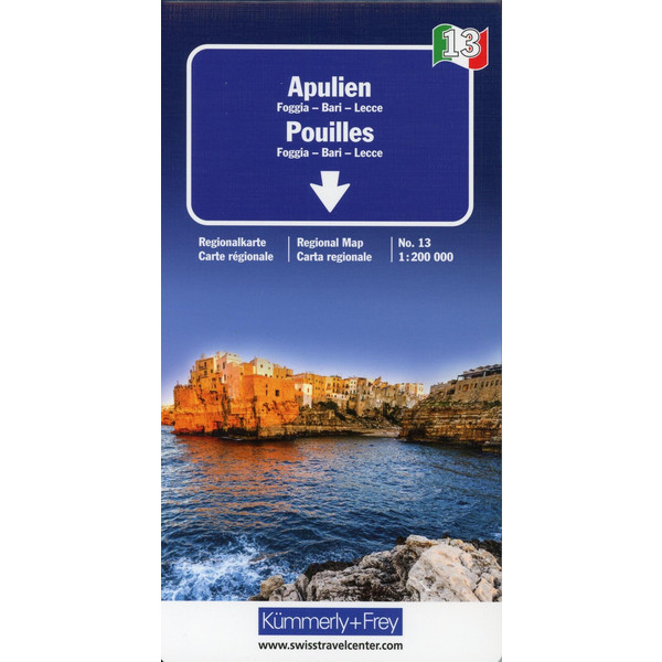 KUF ITALIEN REGIONALKARTE 13 APULIEN 1 : 200 000 - Straßenkarte Ansicht 1