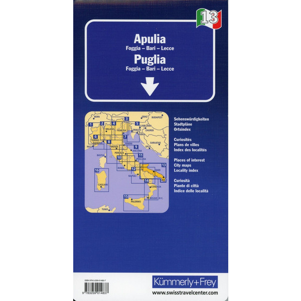 KUF ITALIEN REGIONALKARTE 13 APULIEN 1 : 200 000 - Straßenkarte Ansicht 2