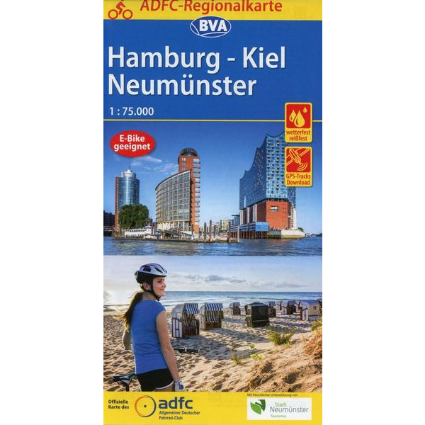 ADFC-REGIONALKARTE HAMBURG/NEUMÜNSTER/KIEL 1:75.000 - Fahrradkarte Ansicht 1