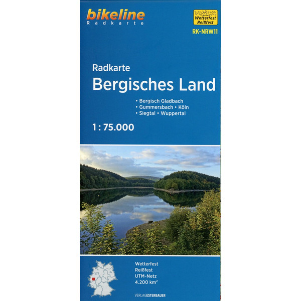 RADKARTE BERGISCHES LAND (RK-NRW11) - Fahrradkarte Ansicht 1