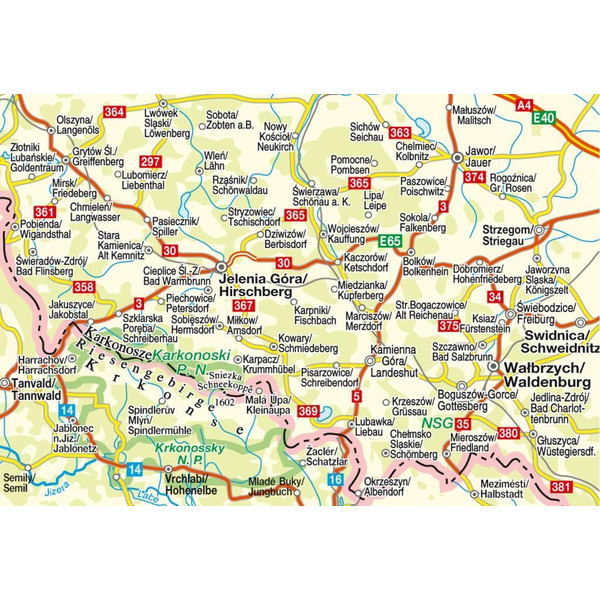HÖFER POLEN/TSCHECHIEN CR 303. RIESENGEBIRGE 1:100 000 - Straßenkarte Ansicht 2