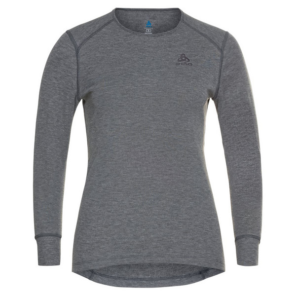ACTIVE WARM BL TOP CREW NECK L/S Damen - Funktionsunterwäsche-ODLO STEEL GREY MELANGE
