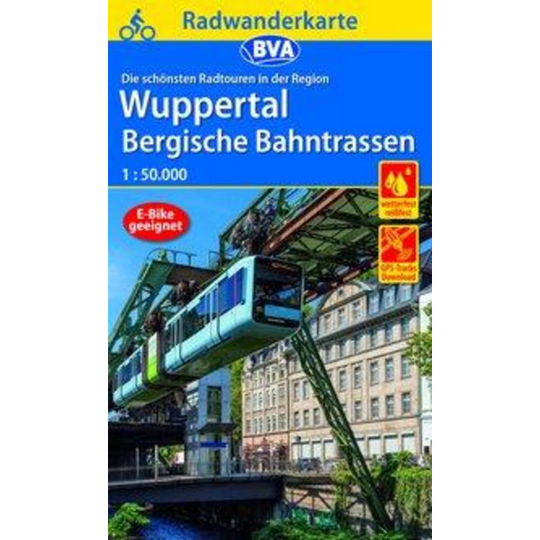 RADWANDERKARTE WUPPERTAL UND UMGEBUNG - Fahrradkarte Ansicht 1