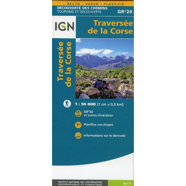 TRAVERSÉE DE LA CORSE GR20 1:50 000 - Wanderkarte Ansicht 1