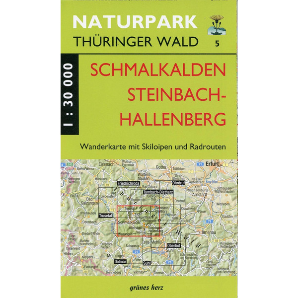 WANDERKARTE SCHMALKALDEN UND STEINBACH-HALLENBERG 1:30.000. - Wanderkarte Ansicht 1