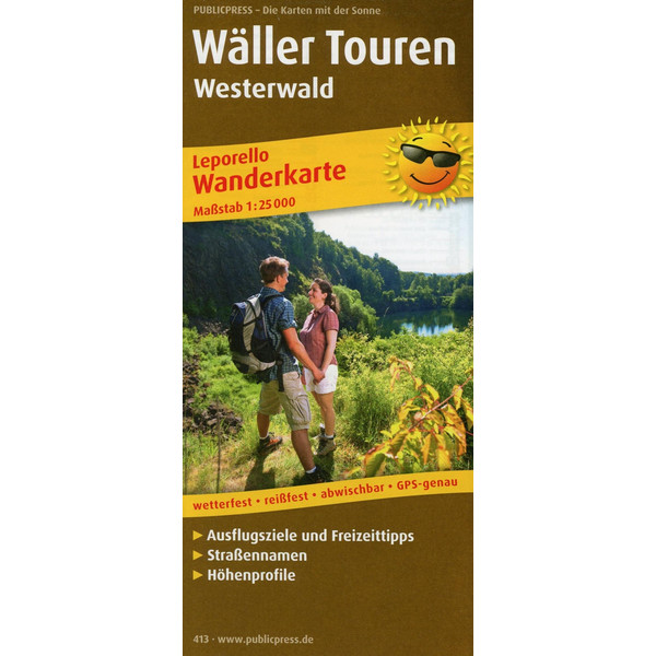 WANDERKARTE LEPORELLO WÄLLER TOUREN WESTERWALD 1:25000 - Wanderkarte Ansicht 1
