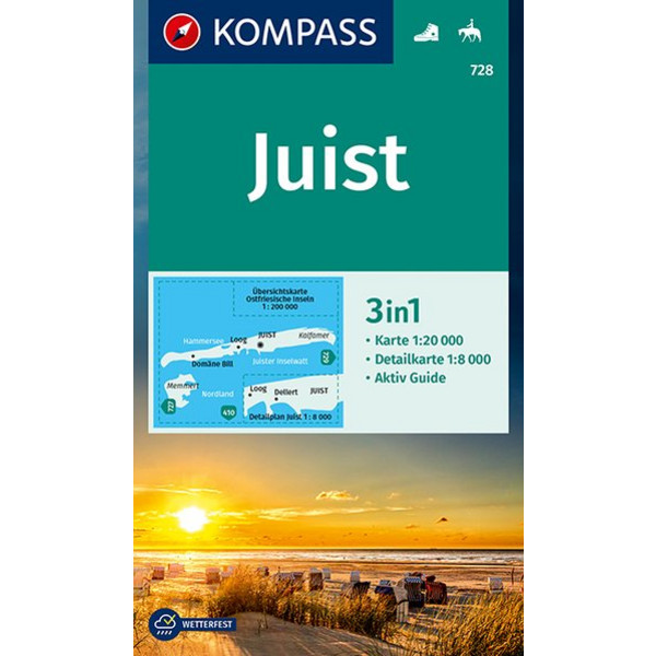KOMPASS WANDERKARTE INSEL JUIST 1:20 000 - Wanderkarte Ansicht 1