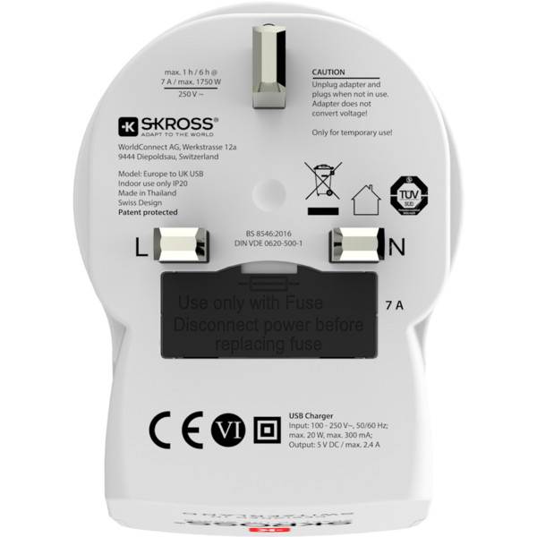 Skross EUROPE TO UK USB - Reisestecker Ansicht 2