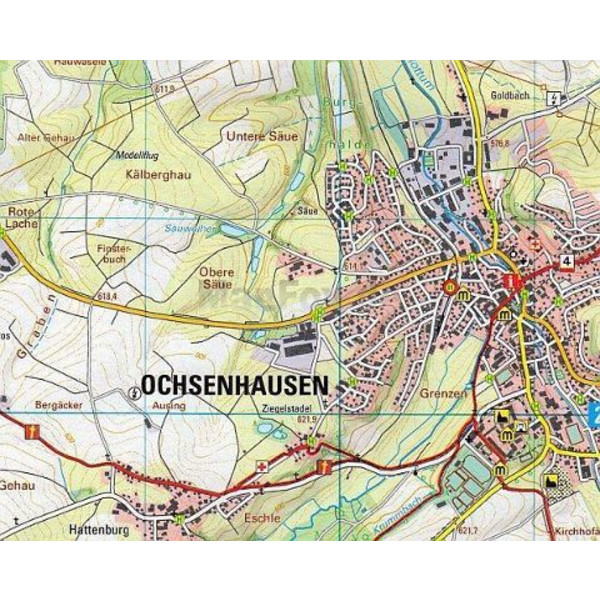 BAD WALDSEE - BIBERACH AN DER RISS, BAD WURZACH WANDERKARTE Ansicht 2