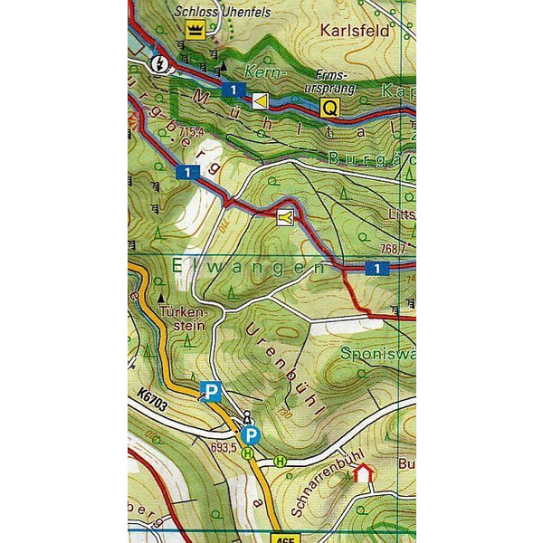 EHINGEN (DONAU) - GROßES LAUTERTAL (OST), MÜNSINGEN - Wanderkarte Ansicht 3