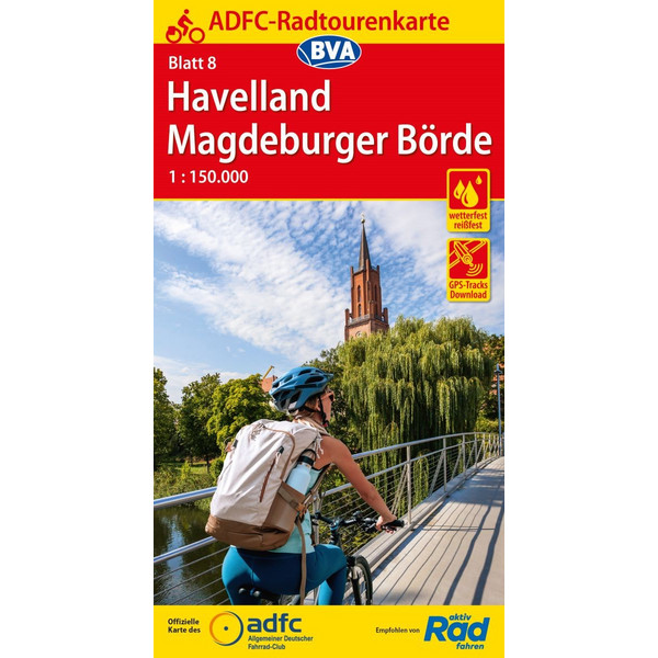 ADFC-RADTOURENKARTE 8 HAVELLAND MAGDEBURGER BÖRDE 1:150.000 - Fahrradkarte Ansicht 1