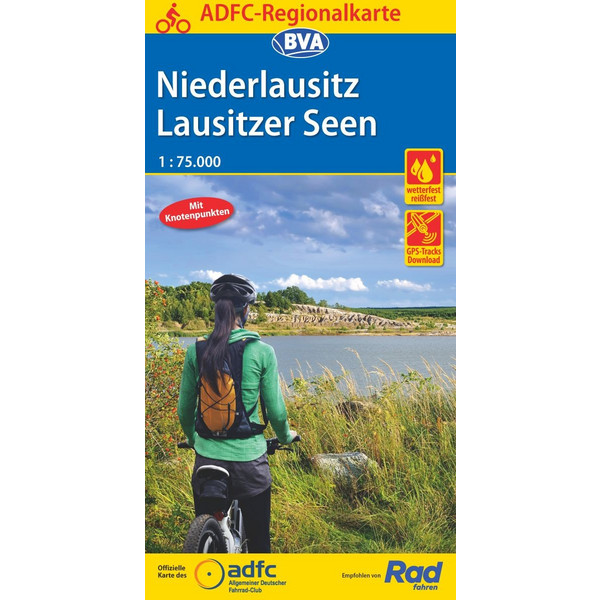 ADFC-REGIONALKARTE NIEDERLAUSITZ LAUSITZER SEEN, 1:75.000 - Fahrradkarte Ansicht 1