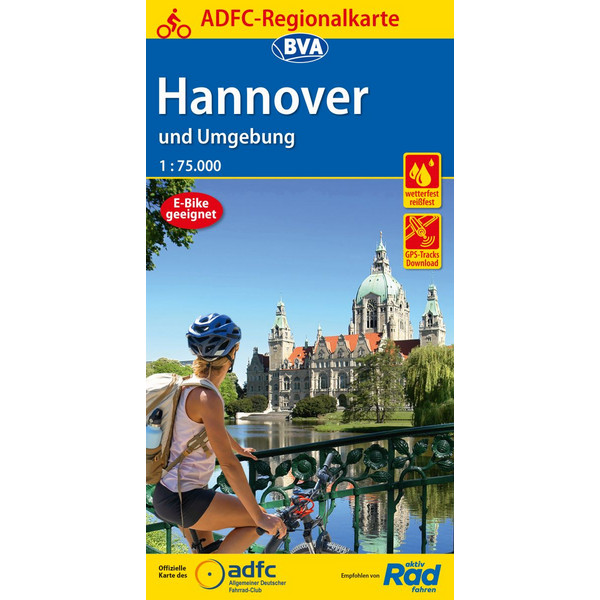 ADFC-REGIONALKARTE HANNOVER UND UMGEBUNG, 1:75.000 - Fahrradkarte Ansicht 1