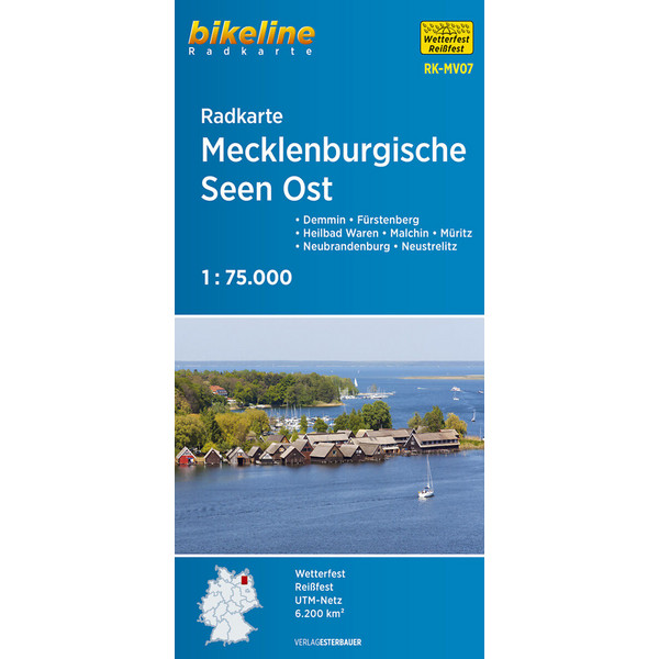 RADKARTE MECKLENBURGISCHE SEEN OST 1:75.000 - Fahrradkarte Ansicht 1