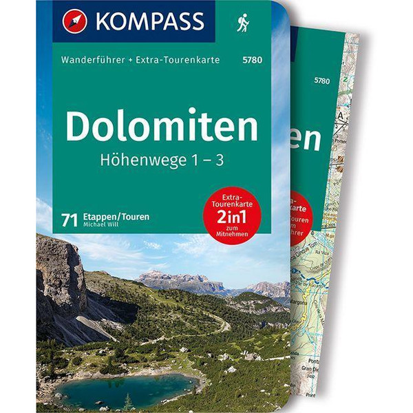 KOMPASS WANDERFÜHRER DOLOMITEN HÖHENWEG 1 BIS 3 Ansicht 1
