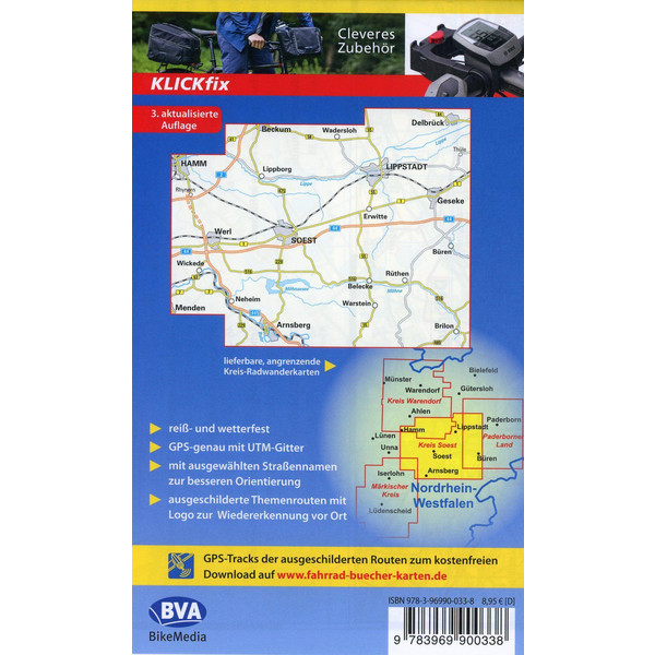 RADWANDERKARTE BVA DIE SCHÖNSTEN RADTOUREN IM KREIS SOEST - Fahrradkarte Ansicht 2