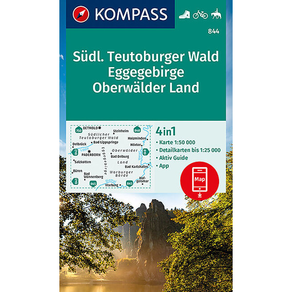 KOMPASS WANDERKARTE SÜDLICHER TEUTOBURGER WALD - EGGEGEBIRGE Ansicht 1