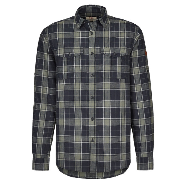 ÖVIK TRAVEL SHIRT LS M Herren - Outdoor Hemd-DARK NAVY-PATINA GREEN