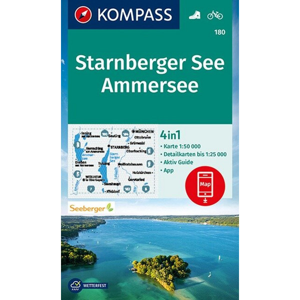 KOMPASS WANDERKARTE STARNBERGER SEE, AMMERSEE 1:50 000 Ansicht 1