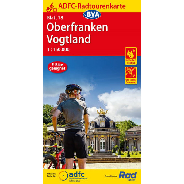 ADFC-RADTOURENKARTE 18 OBERFRANKEN /VOGTLAND 1:150.000 - Fahrradkarte Ansicht 1