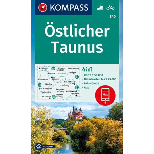 KOMPASS WANDERKARTE ÖSTLICHER TAUNUS 1:50 000 Ansicht 1