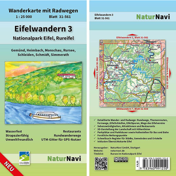 EIFELWANDERN 3 - NATIONALPARK EIFEL, RUREIFEL 1 : 25 000 - Wanderkarte Ansicht 1