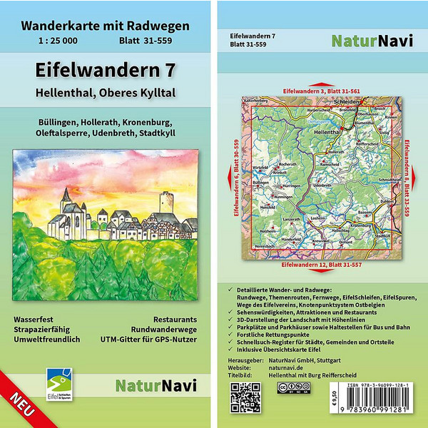 EIFELWANDERN 7 - HELLENTHAL, OBERES KYLLTAL 1 : 25 000 - Wanderkarte Ansicht 1