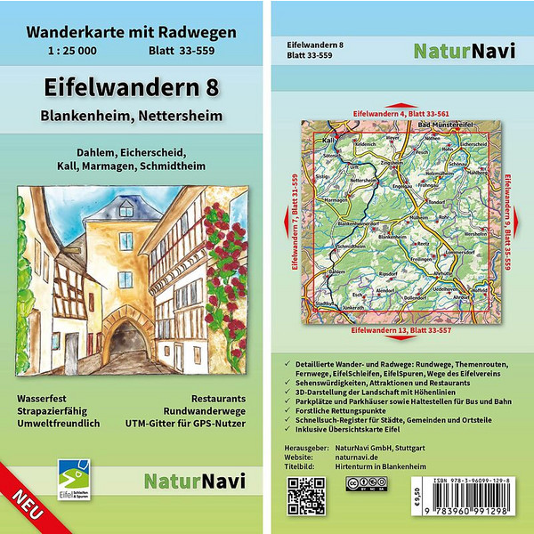 EIFELWANDERN 8 - BLANKENHEIM, NETTERSHEIM 1 : 25 000 - Wanderkarte Ansicht 1
