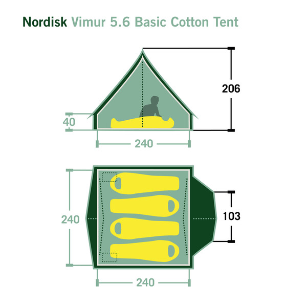 Nordisk VIMUR 5.6 TECHNICAL COTTON TENT - Gruppenzelt Ansicht 2