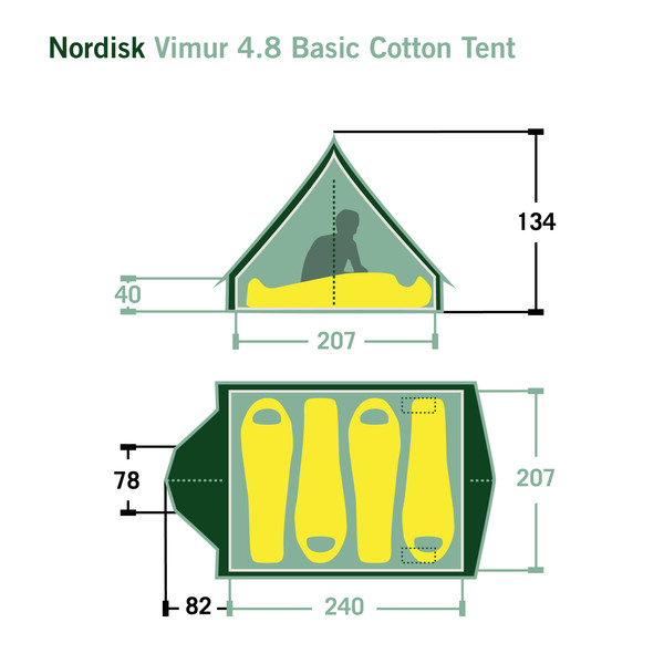 Nordisk VIMUR 4.8 TECHNICAL COTTON TENT - Gruppenzelt Ansicht 2