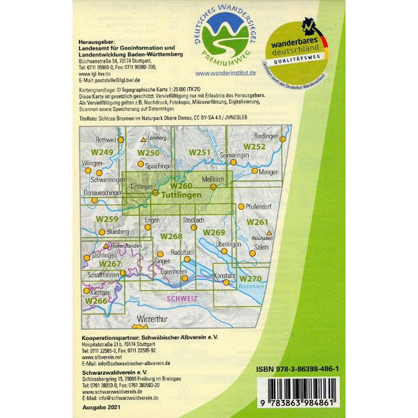 W260 WANDERKARTE 1:25000 TUTTLINGEN Ansicht 2