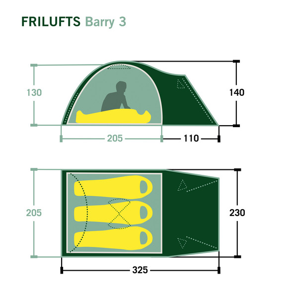 Frilufts BARRY 3 - Kuppelzelt Ansicht 2