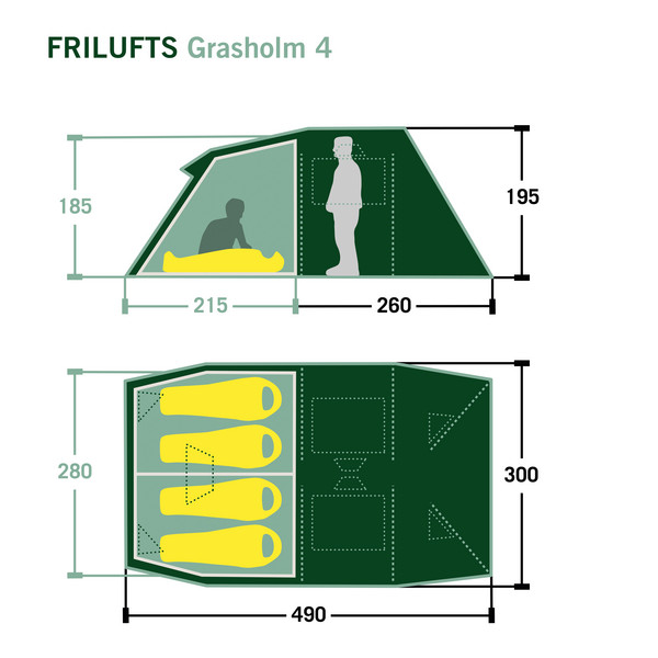 Frilufts GRASSHOLM 4 - Familienzelt Ansicht 2