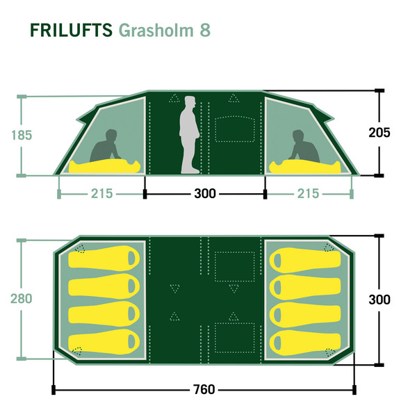 Frilufts GRASSHOLM 8 - Familienzelt Ansicht 2
