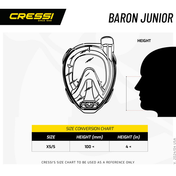 Cressi BARON JUNIOR XS SIZE Unisex - Schnorchelausrüstung Ansicht 2