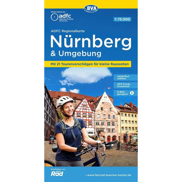 ADFC REGIONALKARTE NÜRNBERG & UMGEBUNG MIT TOURENVORSCHLÄGEN - Fahrradkarte Ansicht 1