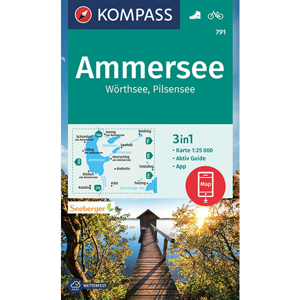 KOMPASS WANDERKARTE 791 AMMERSEE, WÖRTHSEE, PILSENSEE Ansicht 1
