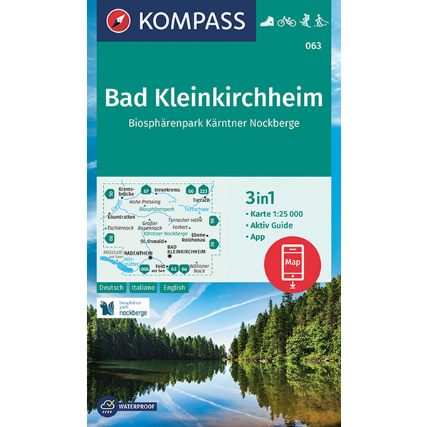KOMPASS WANDERKARTE 063 BAD KLEINKIRCHHEIM Ansicht 1